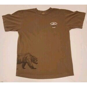 Vintage Mydyer Alaska Wrap Around Graphic L Nature Bear Logo Wilderness Travel